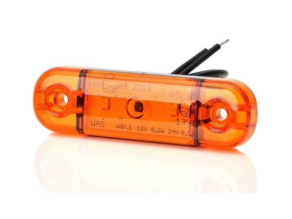 WAŚ LED marking lamp orange with 3 LED's - suitable for 12 and 24 volt use - car, trailer, tractor, truck, camper and more - EAN: 5901323111525