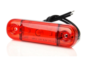 WAŚ LED markeringslamp rood met 3 LED's - geschikt voor 12 en 24 volt gebruik - auto, aanhanger, tractor, vrachtwagen, camper en meer - EAN: 5901323111532