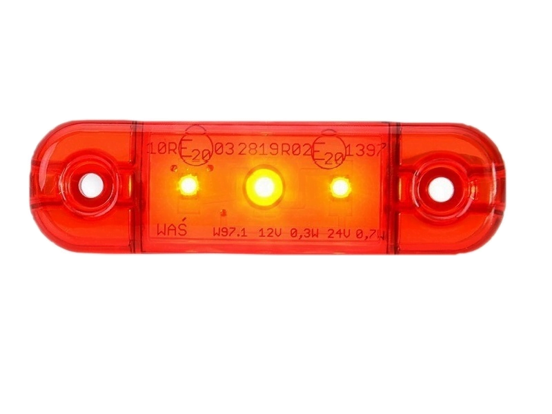 WAŚ LED marking lamp red with 3 LED's - suitable for 12 and 24 volt use - car, trailer, tractor, truck, camper and more - EAN: 5901323111532