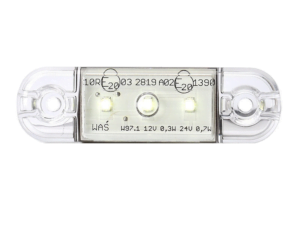 WAŚ LED markeringslamp wit met 3 LED's - geschikt voor 12 en 24 volt gebruik - auto, aanhanger, tractor, vrachtwagen, camper en meer - EAN: 5901323111549