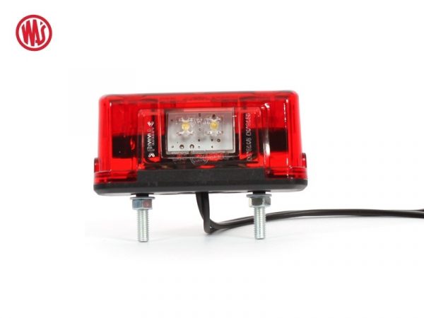 WAŚ W53 LED kenteken verlichting - met rood naar achter schijnende LED - voor auto, vrachtwagen, aanhanger, tractor en meer - EAN: 5907465122382