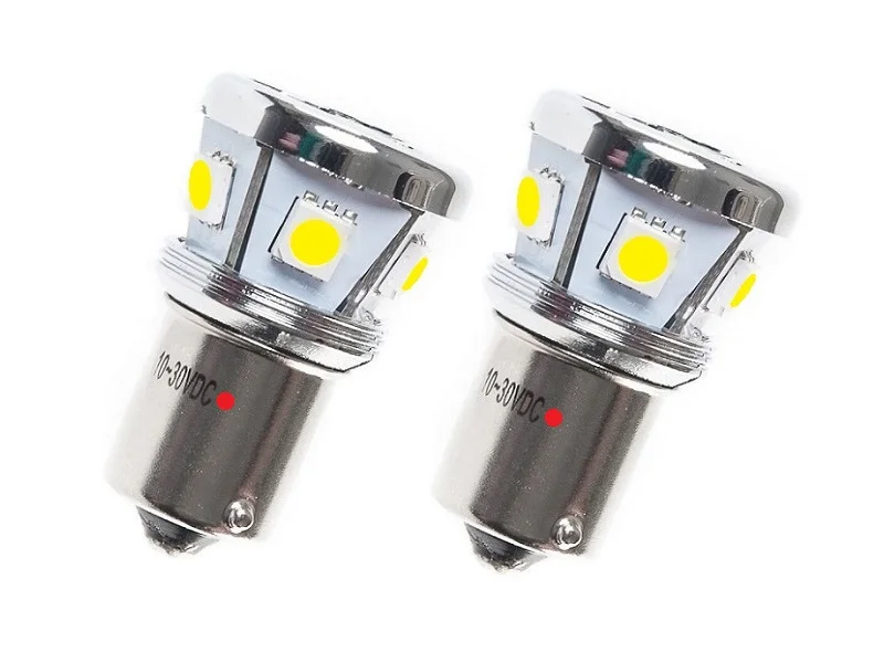 BA15S LED Lampe rot 9/32V - 2 Stück - All Day Led - für 12&24V