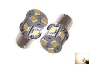 BA15S LED lamp warm wit 3000K - geschikt voor 12 & 24 volt gebruik - voor dagrijlamp, dubbelbrander, stadslicht en interieur - EAN: 6090429047056