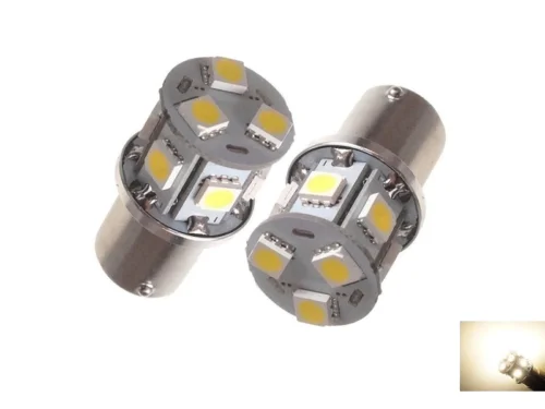 BA15S LED lamp warm wit 3000K - geschikt voor 12 & 24 volt gebruik - voor dagrijlamp, dubbelbrander, stadslicht en interieur - EAN: 6090429047056