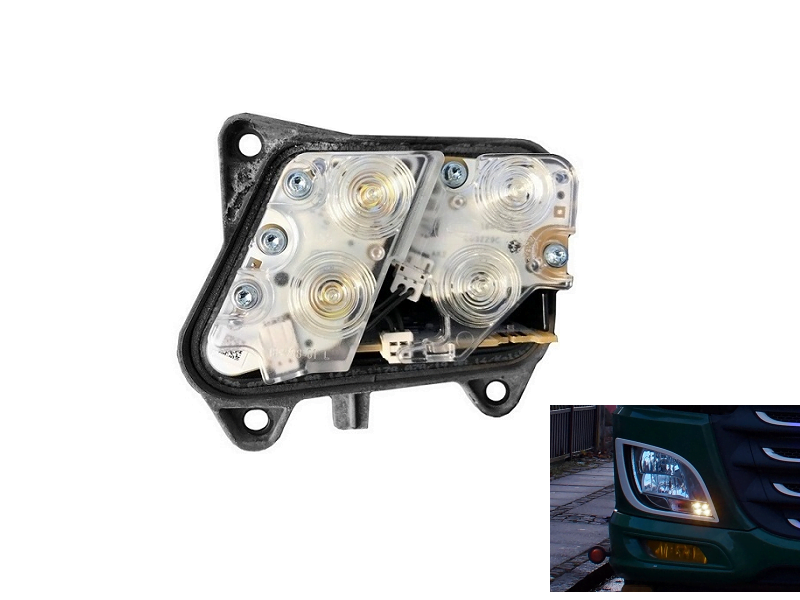 DAF LED daytime running lights warm white - for DAF XF and CF 106 model - year 2017+ - DAF LED DRL unit - EAN: 6090555383370