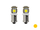BA9S LED lamp ambergeel - geschikt voor 24 volt gebruikt - interieurverlichting voor vrachtwagen, camper en meer - met 5 SMD LED's - EAN: 6090553849816