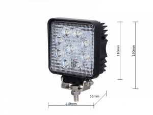 Swedstuff LED werklamp vierkant 27W - geschikt voor 12&24 volt - met 35 centimeter aansluitkabel - voor auto, vrachtwagen, aanhangwagen, camper, tractor en meer - EAN: 7323030165536