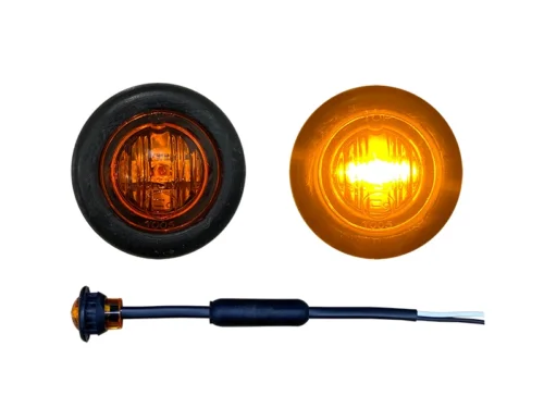 Nedking LED Markierungsleuchte rund orange Einbauleuchte - für 12 & 24 Volt Betrieb - 28mm - EAN: 6090553240231