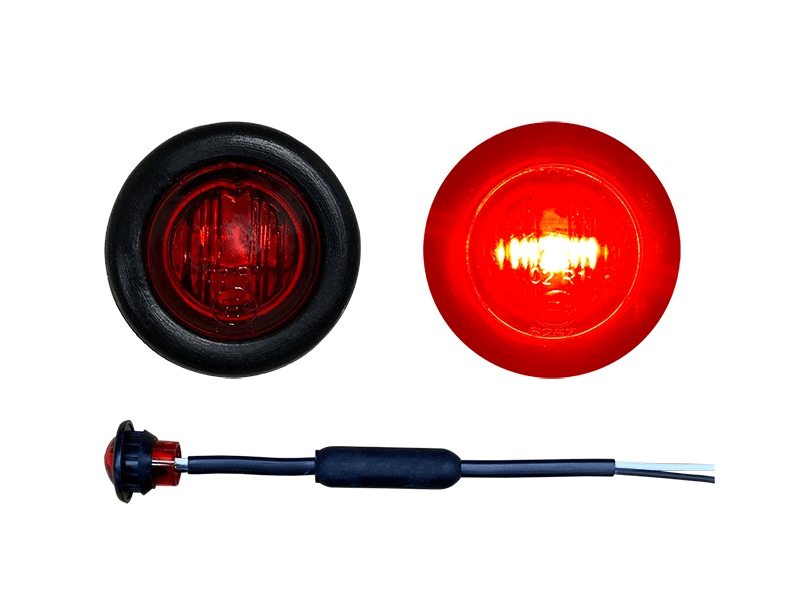 Invloed Acteur twist LED markeringslamp rond rood 28mm - All Day Led - 12&24 Volt