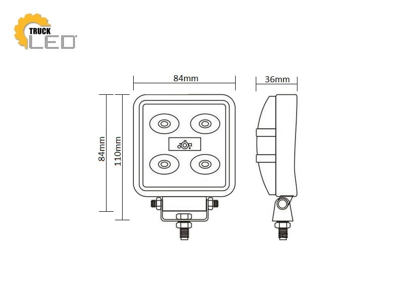 Arbeitsscheinwerfer LED 12/24V 16LED 12W 2400LM IP67 Durchm.92mm inkl,  14,90 €