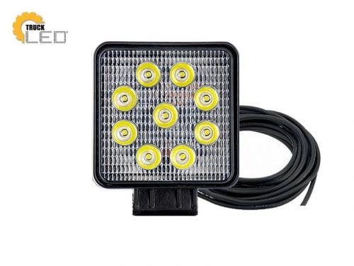 TruckLED LED Arbeitsleuchte eckig 27W - passend für 12&24 volt - mit 4 Meter Anschlusskabel - für PKW, LKW, Anhänger, Wohnmobil, Traktor und mehr - EAN: 2000010040872
