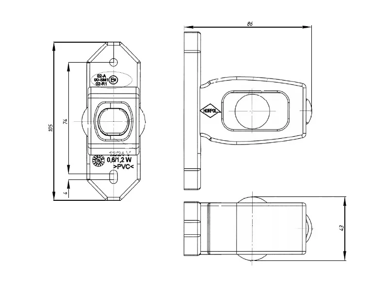 Dimensions Horpol LD 534 - EAN: 5903116345346
