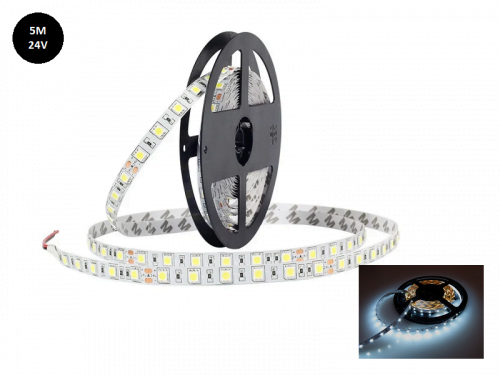 Truck LED Strip XENON WHITE 6000K - LED Strip für 24 Volt Einsatz - ohne Silikonschicht - Länge 5 Meter - EAN: 6090436552574