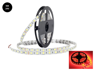LED Band LKW rot - geeignet für 24 Volt Betrieb - 5 Meter lang - ohne Silikonschicht erhältlich - kürzbar alle 10 cm - EAN: 6090438062071