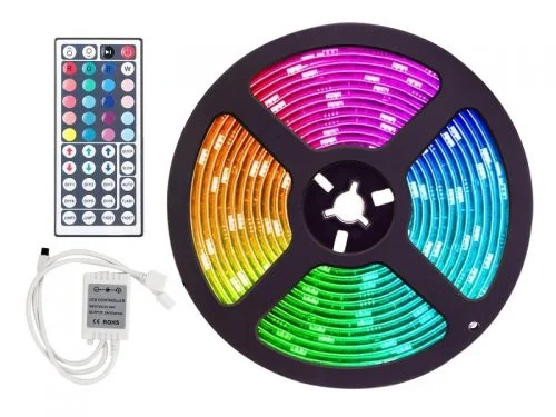 RGB LED strip 24 volts IP33 without silicone layer 2.5 meter roll - for truck, trailer, trailer and more - only works on 24 volts - EAN: 6090445247294