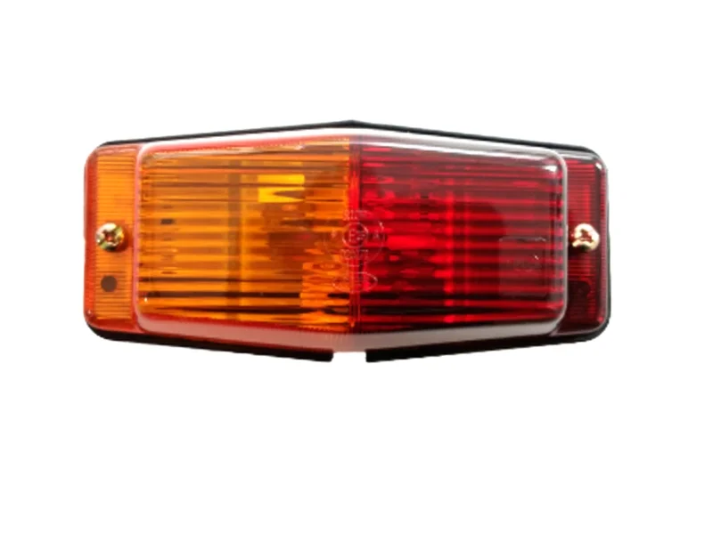 Dubbelbrander met oranje en rood lamp glas - dubbelpolige voor 12 en 24 volt gebruik - EAN: 6090442572535