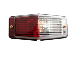 Dubbelbrander met helder en rood lamp glas - dubbelpolige voor 12 en 24 volt gebruik - EAN: 6090443046097