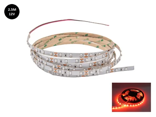 12V LED strip red 2.5 with silicone layer IP65 - 5050 LED's - EAN: 6090435642627