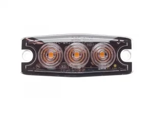 Ultra thin 3 LED flash ORANGE for surface mounting - flat model for the front grille or rear of your car, truck, trailer, tractor and more - usable for 12 & 24 volts - EAN: 6090429260226
