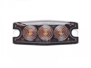 Ultra dunne 3 LED flitser ROOD voor opbouw montage - plat model voor de voorgrille of achterkant van uw auto, vrachtwagen, aanhanger, tractor en meer - te gebruiken voor 12 & 24 volt - EAN: 6090429764779