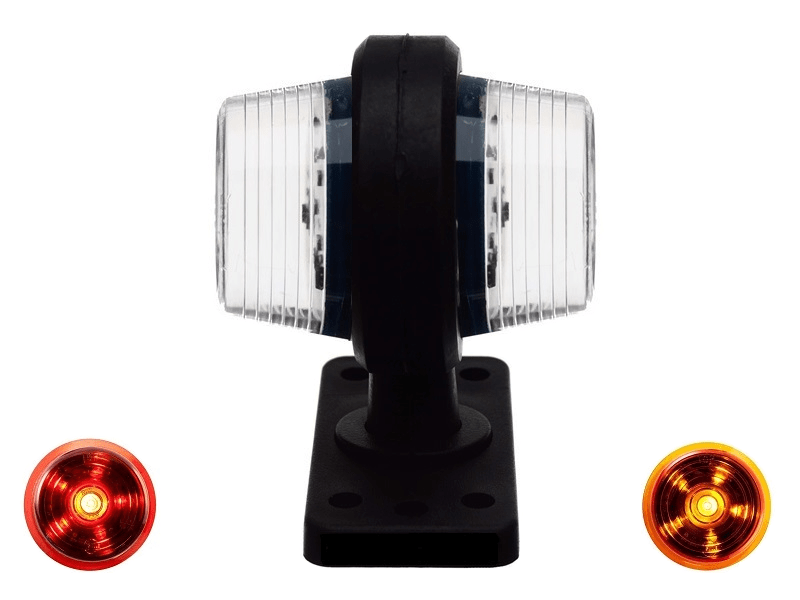 Gylle Deense LED breedtelamp voor 12 & 24 volt gebruik oranje - rood met helder glas - breedtelamp vrachtwagen - breedtelamp aanhanger - breedtelamp Deense bumper