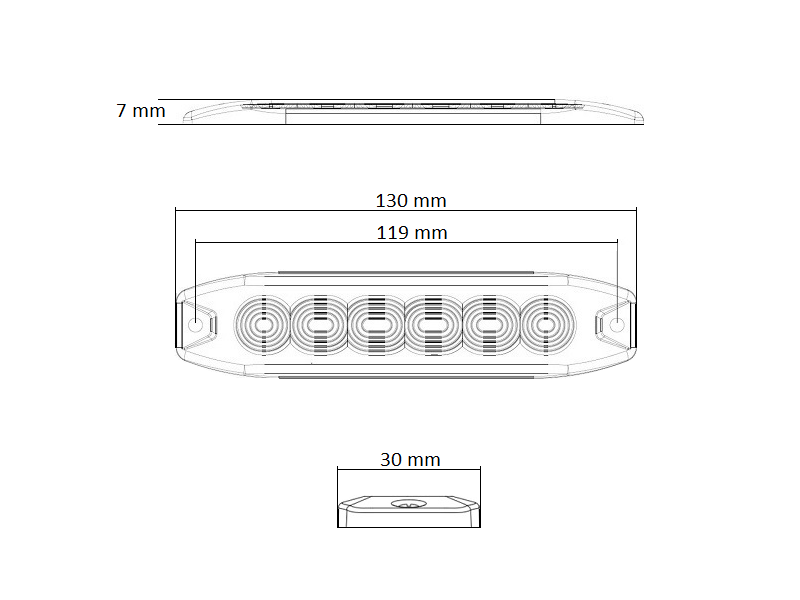 Strands 6-LED Blinklicht bernsteingelb - 12–24 V 