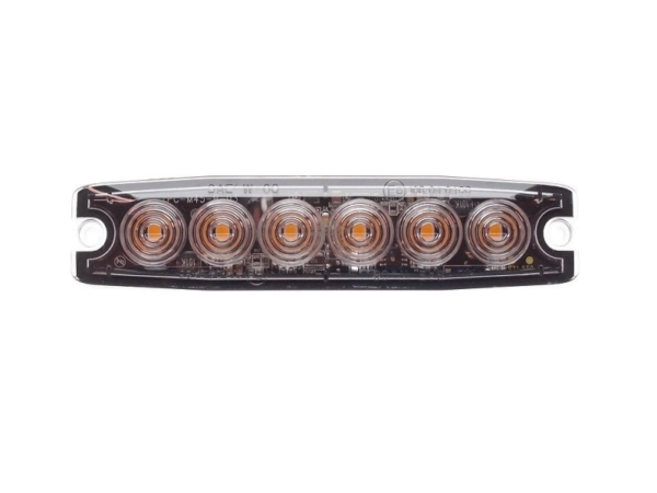 Ultra dunne 6 LED flitser ROOD voor opbouw montage - plat model voor de voorgrille of achterkant van uw auto, vrachtwagen, aanhanger, tractor en meer - te gebruiken voor 12 & 24 volt - EAN: 6090441210292
