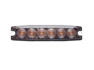Ultra dunne 6 LED flitser WIT voor opbouw montage - plat model voor de voorgrille of achterkant van uw auto, vrachtwagen, aanhanger, tractor en meer - te gebruiken voor 12 & 24 volt - EAN: 6090440356342