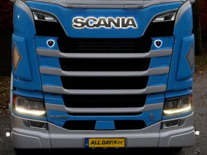 Scania LED daytime running lights warm white (halogen color) - mounted in a Scania Next Gen - EAN: 6090433844863