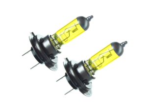 Michiba H7 lamp set yellow halogen 24 volt - suitable for truck use - to be mounted in fog light, low beam and high beam