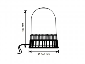 Strands LED zwaailamp 183mm met oranje glas - vervangbaar voor Hella KL7000 - voor 12 en 24 volt gebruik - 3 patronen - EAN: 7323030003821