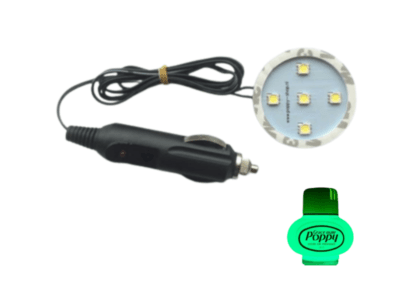 Poppy LED ring groen - met aanstekerplug