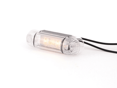 WAŚ W61 LED Markierungsleuchte orange - klares Glas - Markierungsleuchte, die für 12 und 24 Volt geeignet ist - anwendbar auf Anhänger, LKW, Trailer, Wohnmobil, Wohnwagen, Traktor und mehr - EAN: 5907465122634