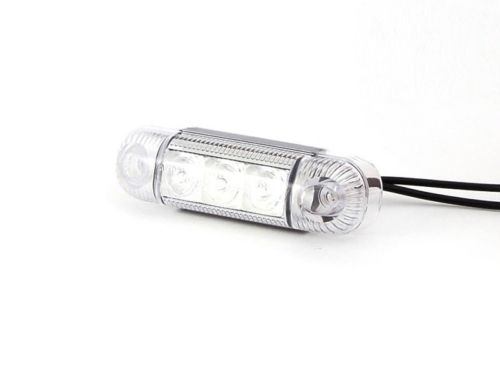 WAŚ W61 LED marking lamp white - clear glass - marking lamp suitable for 12 and 24 volt use - applicable to trailer, truck, trailer, camper, caravan, tractor and more - EAN: 5907465127189