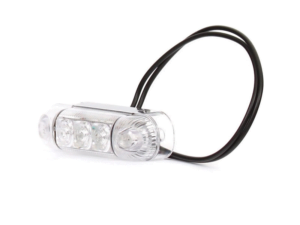 WAŚ W61 LED markeringslamp rood - helder glas - markeringslamp die geschikt is voor 12 en 24 volt gebruik - toepasbaar op aanhanger, vrachtwagen, trailer, camper, caravan, tractor en meer - EAN: 5907465127202