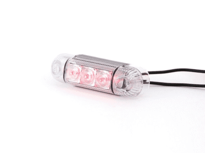 WAŚ W61 LED Markierungsleuchte rot - klares Glas - Markierungsleuchte, die für 12 und 24 Volt geeignet ist - einsetzbar auf Anhänger, LKW, Trailer, Camper, Caravan, Traktor und mehr - EAN: 5907465127202