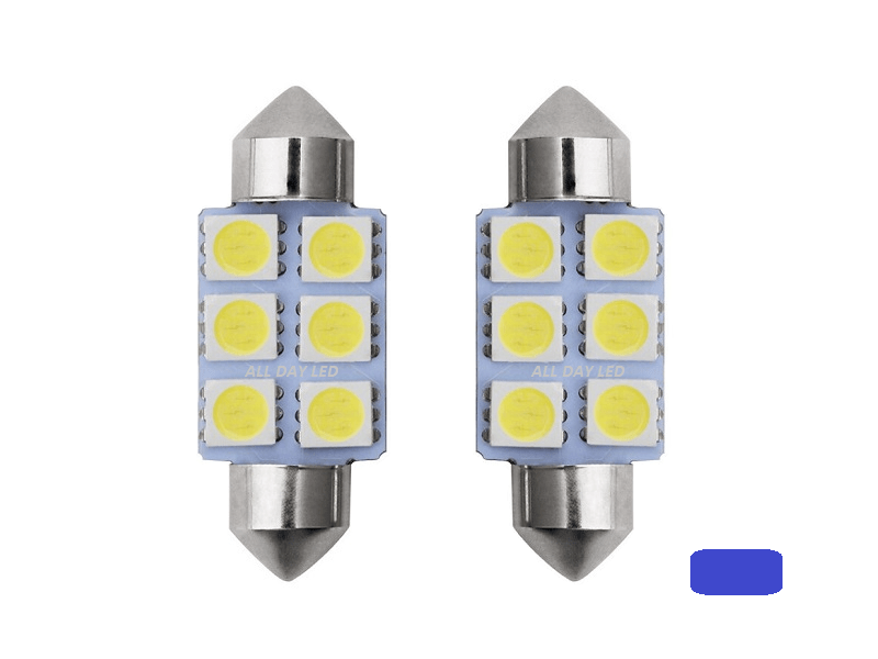Soffitte LED Röhrenlampe 36mm für 24 Volt Betrieb - Farbe blau - EAN: 6090542313366
