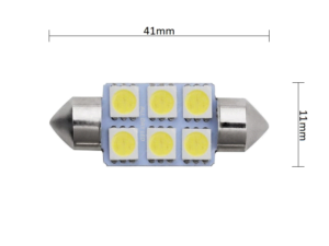 Festoon LED buislamp 41mm voor 24 volt gebruik - kleur BLAUW - EAN: 6090543431496