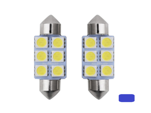 Festoon LED buislamp 41mm voor 24 volt gebruik - kleur BLAUW - EAN: 6090543431496