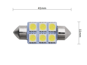 Festoon LED tube lamp 41mm for 24 volt use - color RED - EAN: 6090542591566