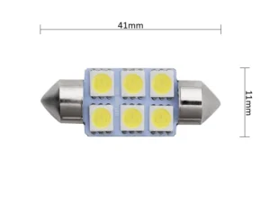 Festoon LED buislamp 41mm voor 24 volt gebruik - kleur ROOD - EAN: 6090542591566
