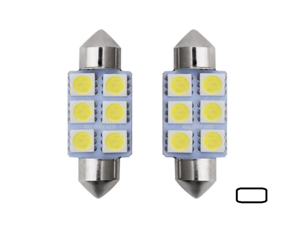 Festoon LED tube lamp 41mm for 24 volt use - color 6000K Xenon White - EAN: 6090543093045