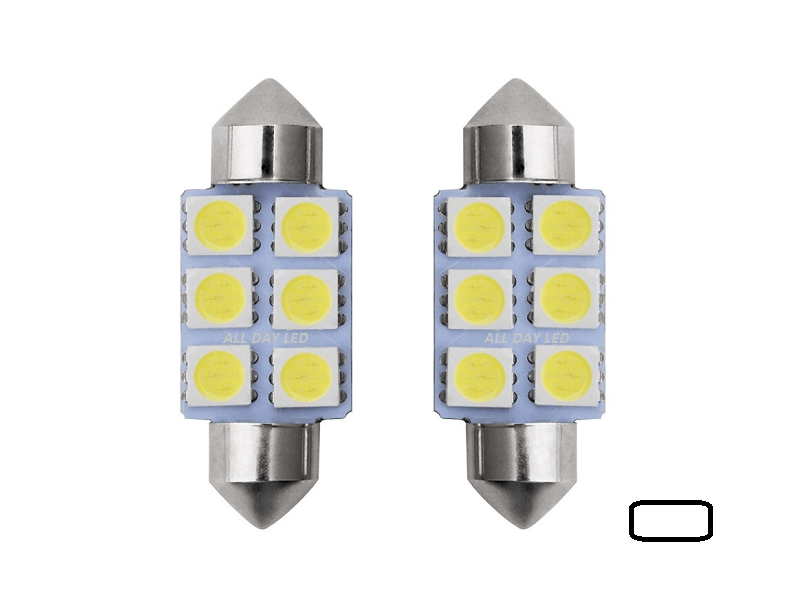 Festoon LED buislamp 41mm voor 24 volt gebruik - kleur 6000K Xenon Wit - EAN: 6090543093045