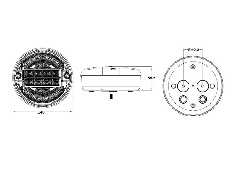 LED Nebelschlussleuchte rund - All Day Led - für 12 und 24 Volt