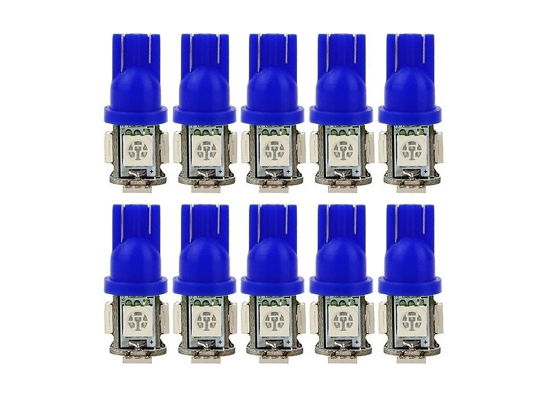 T10 led lamp blauw 24V - voordeelverpakking 10 stuks - voor 24 volt gebruik - EAN: 6090537277291