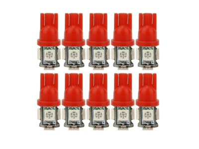 T10 LED Lampe rot 24V - Vorteilspackung 10 Stück - für 24 Volt Betrieb - EAN: 6090537210298