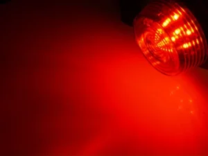 Gylle LED Einheit rot mit klarem Glas - Teil für eine dänische LED Lampe - geeignet für 12 und 24 Volt - EAN: 7392847307323
