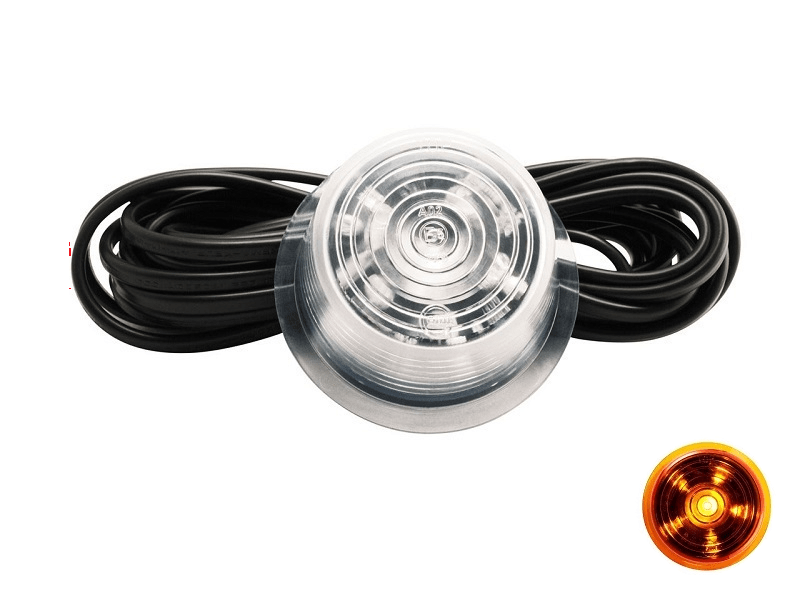 Gylle LED unit orange with clear glass - part for a Danish LED lamp - suitable for 12 and 24 volt use - EAN: 7392847307330
