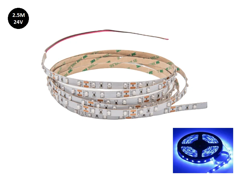 24 Volt LED strip blue 2.5 with silicone layer IP65 - EAN: 6090432012072