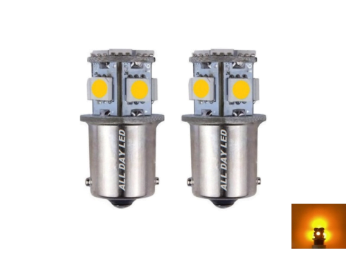 BA15S LED lamp ambergeel - geschikt voor 24 volt gebruikt - interieurverlichting voor vrachtwagen, camper en meer - met 8 SMD LED's - EAN: 7448150290200